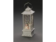 Konstsmide Lantern with Snowman (White Finish, Battery Operated, Warm White, LED, Water Filled)